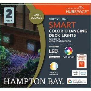 50 Lumen Low Voltage Black RGB LED Deck Rail Light Powered (2-Pack)
